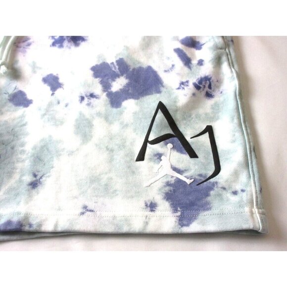 Men's Jordan Sport DNA Fleece Tie Dye Shorts Ocean Cube White Green Purple NWT - Picture 2 of 6